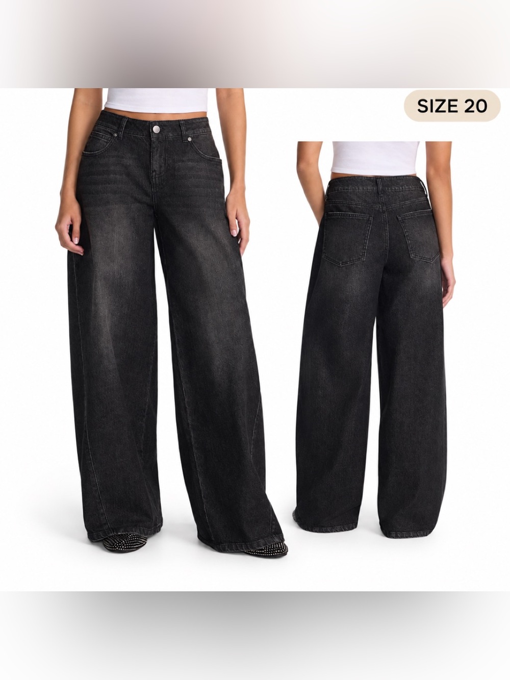 NWT No Boundaries Black Ultra Baggy Size 20 Jeans